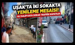 Uşak'ta İki Sokakta Yenileme Mesaisi! Ali Galip Kaya Sokak Trafiğe Kapatıldı