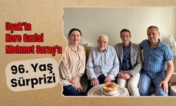 Uşak'ta Kore Gazisi Mehmet Saraç'a 96. Yaş Sürprizi