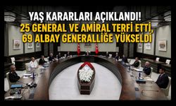 YAŞ Kararları Açıklandı! 25 General ve Amiral Terfi Etti, 69 Albay Generalliğe Yükseldi