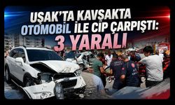 Uşak’ta Kavşakta Otomobil ile Cip Çarpıştı: 3 Yaralı