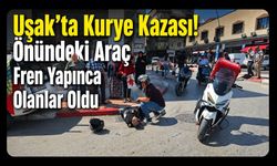 Uşak’ta Kurye Kazası! Önündeki Araç Fren Yapınca Olanlar Oldu