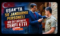 Uşak’ta 50 Jandarma Personeli Bir Üst Rütbeye Terfi Etti