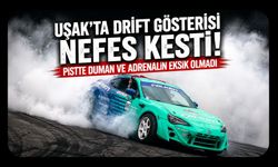 Uşak’ta Drift Gösterisi Nefes Kesti! Pistte Duman ve Adrenalin Eksik Olmadı