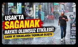 Uşak’ta Sağanak Hayatı Olumsuz Etkiledi! Cadde ve Sokaklarda Taşkınlar Oluştu
