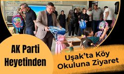 AK Parti Heyetinden Uşak’ta Köy Okuluna Ziyaret: Öğrencilere Eğitim Malzemesi Dağıtıldı