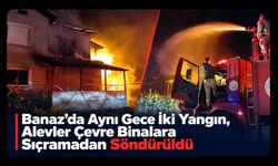 Banaz’da Aynı Gece İki Yangın, Alevler Çevre Binalara Sıçramadan Söndürüldü