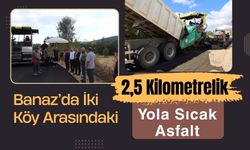 Banaz’da İki Köy Arasındaki 2,5 Kilometrelik Yola Sıcak Asfalt