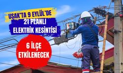 Uşak’ta 9 Eylül’de 21 Planlı Elektrik Kesintisi: 6 İlçe Etkilenecek