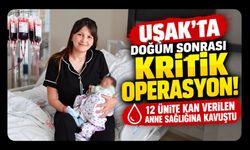 Uşak’ta Doğum Sonrası Kritik Operasyon! 12 Ünite Kan Verilen Anne Sağlığına Kavuştu