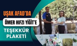 Uşak AFAD’da Ömer Hıfzı Yiğit’e Teşekkür Plaketi