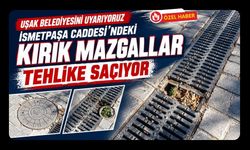 Uşak Belediyesini Uyarıyoruz, İsmetpaşa Caddesi’ndeki Kırık Mazgallar Tehlike Saçıyor