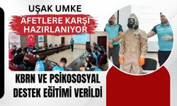 Uşak UMKE Afetlere Karşı Hazırlanıyor, KBRN ve Psikososyal Destek Eğitimi Verildi