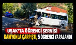 Uşak’ta Öğrenci Servisi Kamyonla Çarpıştı, 5 Öğrenci Yaralandı