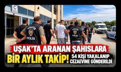 Uşak’ta Aranan Şahıslara Bir Aylık Takip! 54 Kişi Yakalanıp Cezaevine Gönderildi