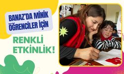 Banaz’da Minik Öğrenciler İçin Renkli Etkinlik! Okul Bahçesi Şenlendi