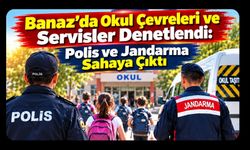 Banaz’da Okul Çevreleri ve Servisler Denetlendi: Polis ve Jandarma Sahaya Çıktı