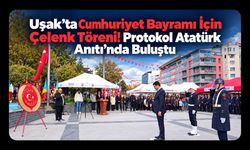 Uşak’ta Cumhuriyet Bayramı İçin Çelenk Töreni! Protokol Atatürk Anıtı’nda Buluştu