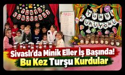 Sivaslı’da Minik Eller İş Başında! Bu Kez Turşu Kurdular