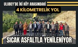 Ulubey’de İki Köy Arasındaki 4 Kilometrelik Yol Sıcak Asfaltla Yenileniyor