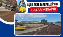 Uşak Akse Mahallesi’nde Pazar Mesaisi! Yol Çalışması Hafta Sonu da Sürdü