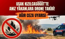 Uşak Kızılcasöğüt’te Anız Yakanlara Drone Takibi! Ağır Ceza Uyarısı