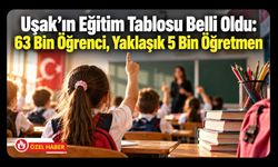 Uşak’ın Eğitim Tablosu Belli Oldu, 63 Bin Öğrenci, Yaklaşık 5 Bin Öğretmen