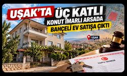 Uşak'ta Üç Katlı Konut İmarlı Arsada Bahçeli Ev Satışa Çıktı