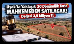 Uşak’ta Yaklaşık 30 Dönümlük Tarla Mahkemeden Satılacak! Değeri 3,9 Milyon TL