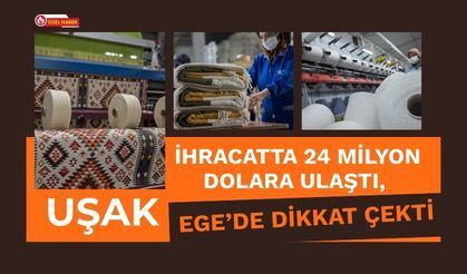 Uşak İhracatta 24 Milyon Dolara Ulaştı, Ege’de Dikkat Çekti