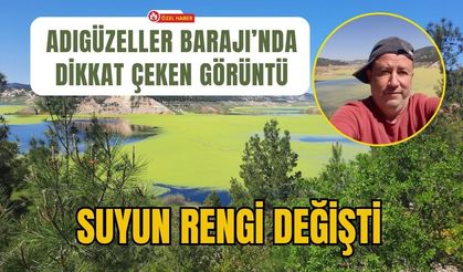 Adıgüzeller Barajı’nda Dikkat Çeken Görüntü: Suyun Rengi Değişti