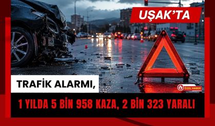 Uşak’ta Trafik Alarmı, 1 Yılda 5 Bin 958 Kaza, 2 Bin 323 Yaralı