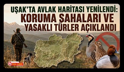 Uşak'ta Avlak Haritası Yenilendi, Koruma Sahaları ve Yasaklı Türler Açıklandı