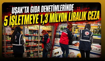 Uşak'ta Gıda Denetimlerinde 5 İşletmeye 1,3 Milyon Liralık Ceza