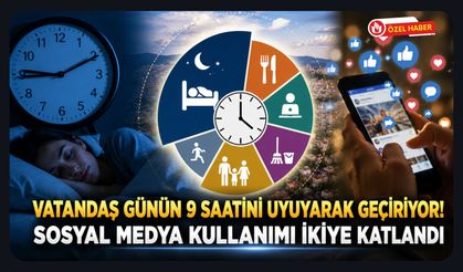 Vatandaş Günün 9 Saatini Uyuyarak Geçiriyor! Sosyal Medya Kullanımı İkiye Katlandı