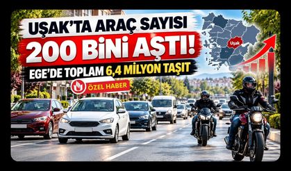 Uşak’ta Araç Sayısı 200 Bini Aştı, Ege’de Toplam 6,4 Milyon Taşıt