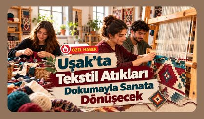 Uşak’ta Tekstil Atıkları Dokumayla Sanata Dönüşecek