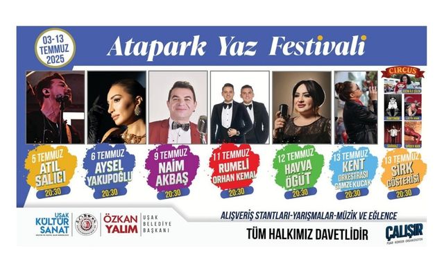 Uşak Atapark Yaz Festivali Başlıyor