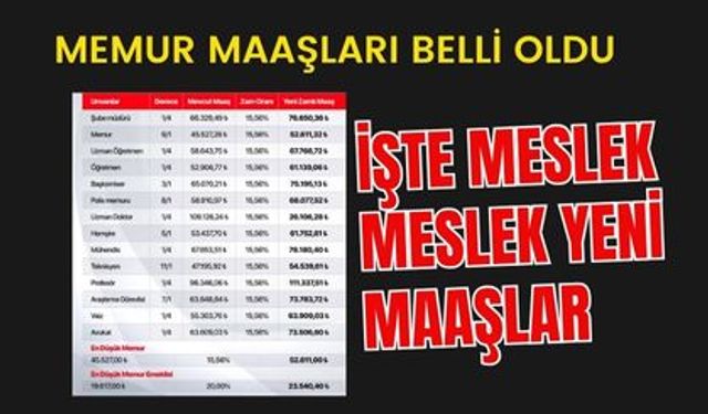 Memurların Temmuz 2025 Zamları Belli Oldu: İşte Meslek Meslek Yeni Maaşlar