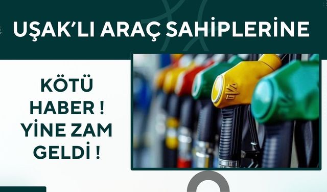 UŞAKLI ARAÇ SAHİPLERİNE KÖTÜ HABER! YİNE ZAM GELDİ!