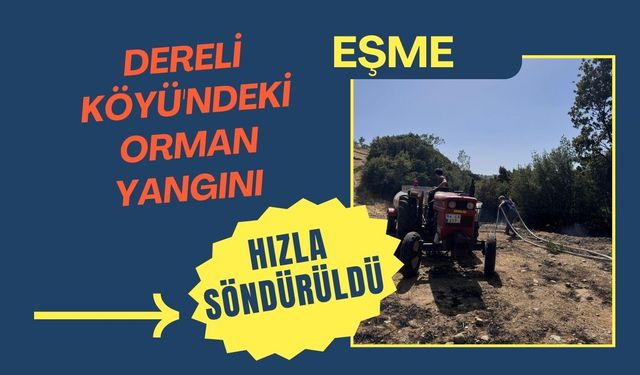 Eşme Dereli Köyü'ndeki Orman Yangını Hızla Söndürüldü