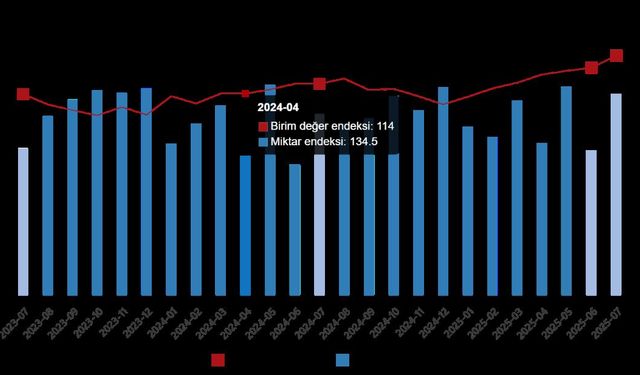 İhracat Birim Değer Endeksi Temmuz’da Yüzde 4,7 Arttı