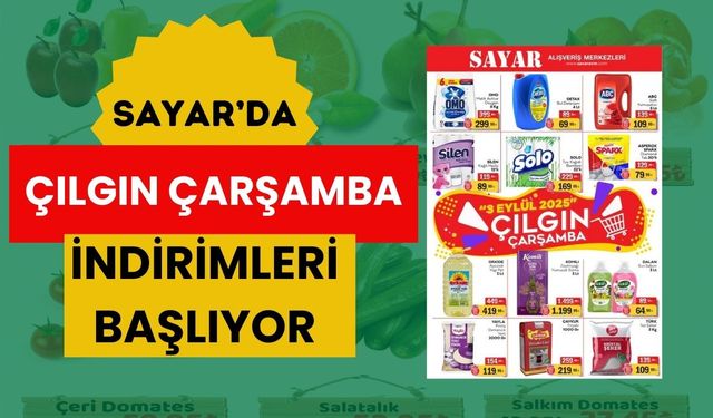 SAYAR’da Çılgın Çarşamba İndirimleri Başladı