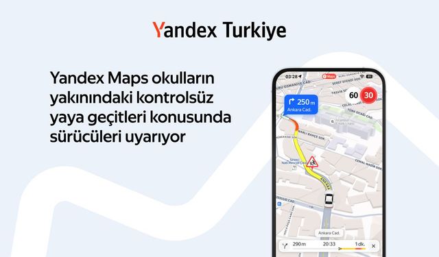 Yandex Maps, okul bölgelerindeki sürücüleri uyaracak