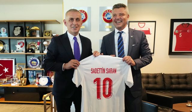 Sadettin Saran’dan TFF Başkanı Hacıosmanoğlu’na Ziyaret