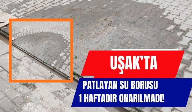 Uşak’ta patlayan su borusu 1 haftadır onarılmadı!