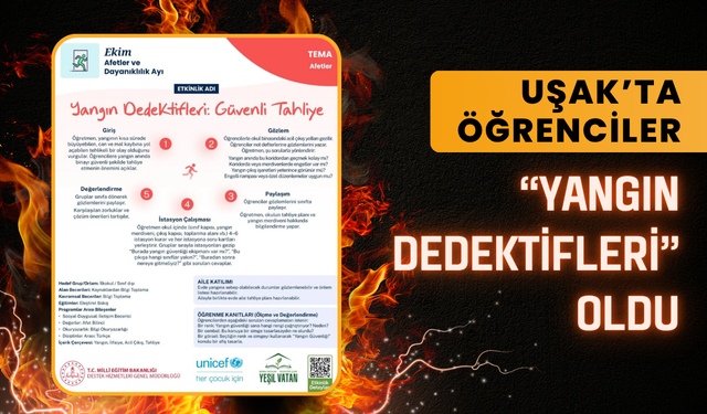 Uşak’ta Öğrenciler “Yangın Dedektifleri” Oldu