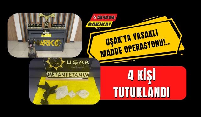Uşak merkezde operasyon: Metamfetamin ve silah ele geçti