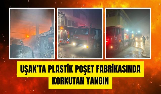 Uşak’ta Plastik Poşet Fabrikasında Korkutan Yangın
