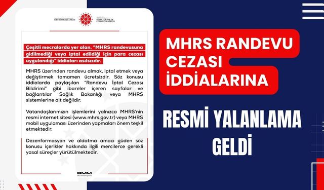 MHRS Randevu Cezası İddialarına Resmi Yalanlama Geldi