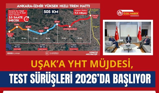 Uşak’a YHT Müjdesi, Test Sürüşleri 2026’da Başlıyor
